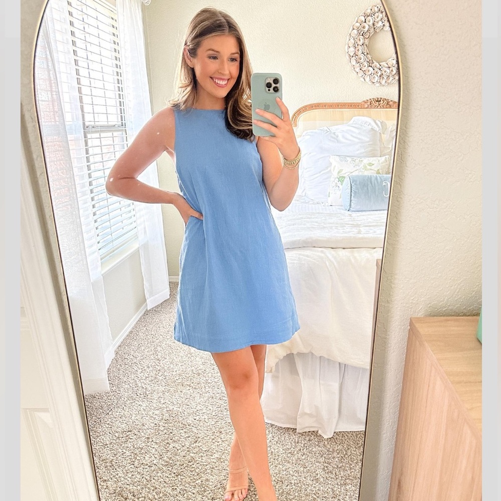 Blue Abercrombie Dress Linen